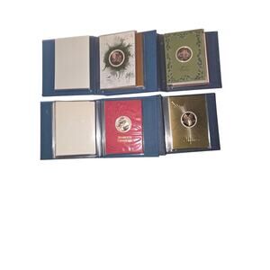 The Franklin Mint 12-Bronze Coins in 12-Hanukkah Cards in 3-Books 1976 Vintage